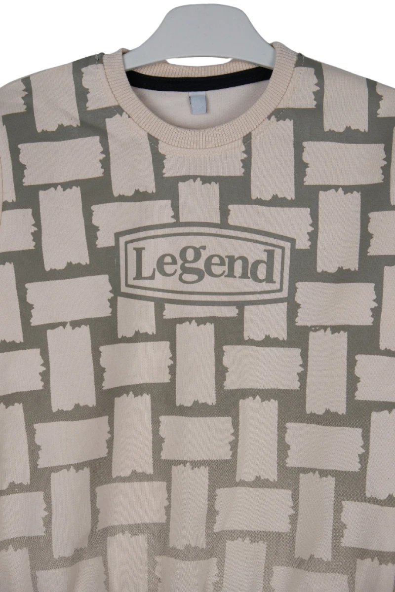 Legend Baskılı 2 İplik Kompakt İnce Erkek Çocuk Takımı - Gri